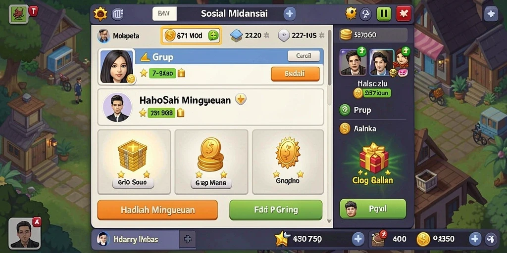 Screenshot menampilkan antarmuka permainan yang menarik.